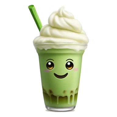 matcha latte with vanilla ice cream sticker