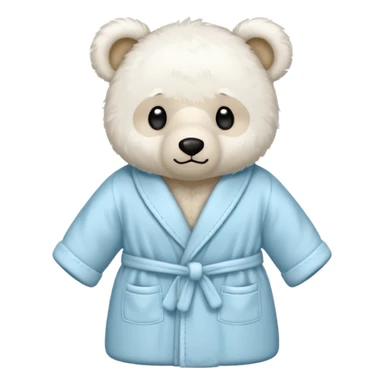 white teddy bear sitting bathrobe sticker