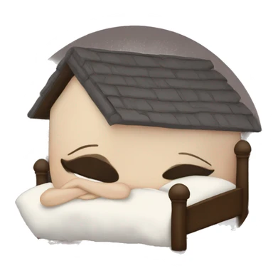 brunette sleeping and dreaming at a big house  sticker