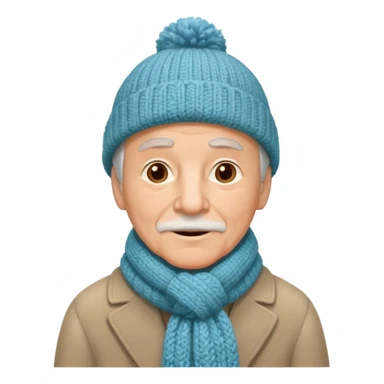 eldelry man with winter clothes sticker
