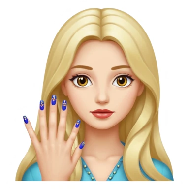 long haired woman nail art on nails sticker