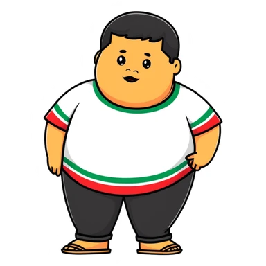 obese mexican boy sticker