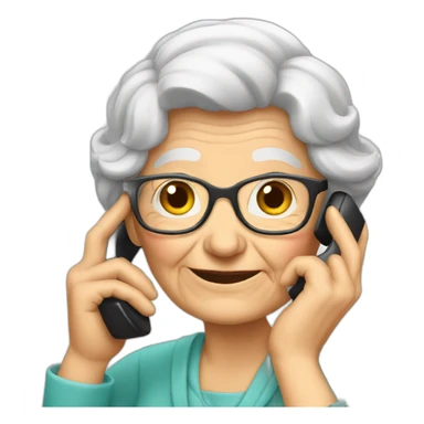 Old lady on the phone sticker