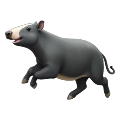 Malayan Tapir galloping sticker