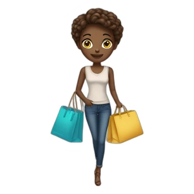 Personal shopper loira com sacolas sticker