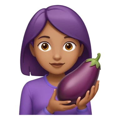 Girl with eggplant  sticker