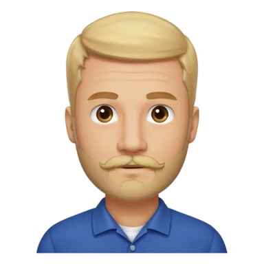 short blond hair clean cut mustache and beard 5ft 9 140lbs titian sticker