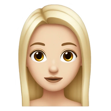 A white girl with dark brown eyes, long lashes and long straight blonde hair  sticker