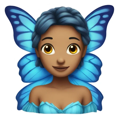 butterfly with blue wings fairy sticker