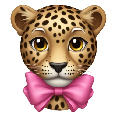 Leopard with pink bow sticker