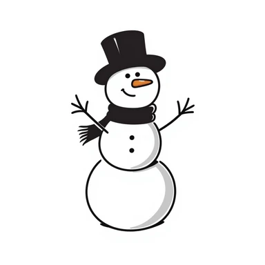 snowman hand drawn doodle style sticker