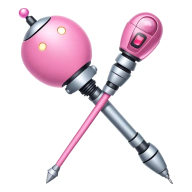 robotic pink magic wand sticker