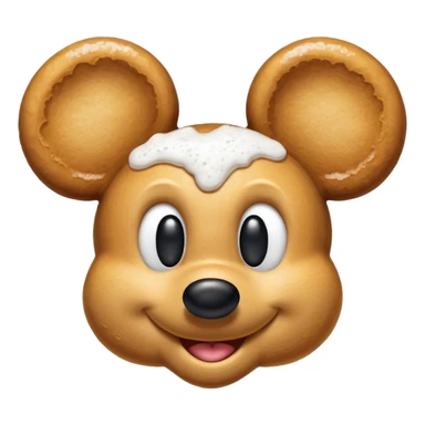 Beignet shaped like Mickey Mouse head sticker