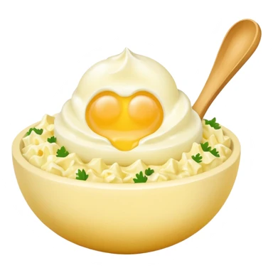 a scoop of egg salad, simple, clear sticker
