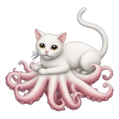 Cat on an octopus  sticker