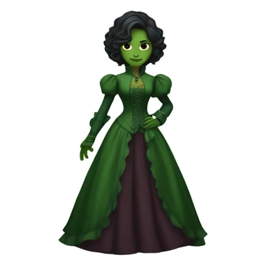 gamora in Victorian dress elegant green full body  sticker