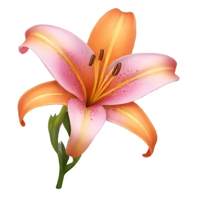 pink and orange lilies  sticker