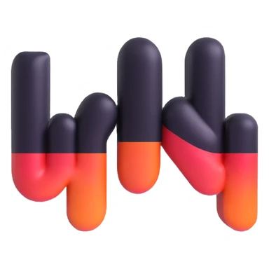 3D word UYI with glossy effect as single cohesive word sticker