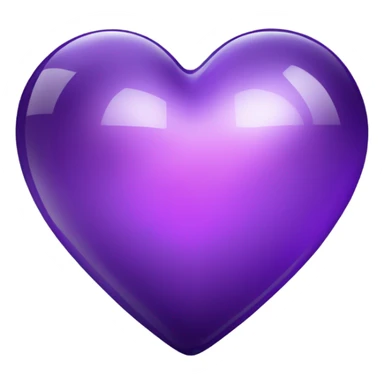 Shiny glass violet heart  sticker