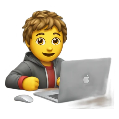 Student playing game on macbook and gamepad sticker