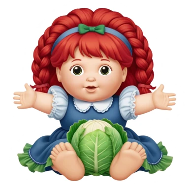 vintage cabbage patch doll red hair sticker