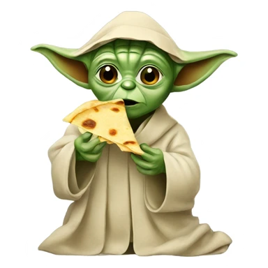 Yoda eating tortilla sticker