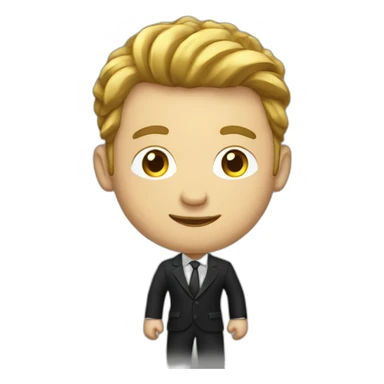 Posh-man-with-black-suit-holding-golden-coins sticker