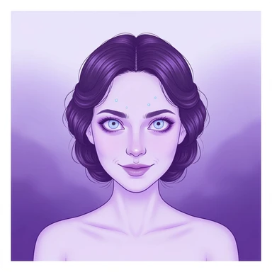 pastel horror profile picture, cute, expressive, minimal, purple color palette, variation 1 sticker
