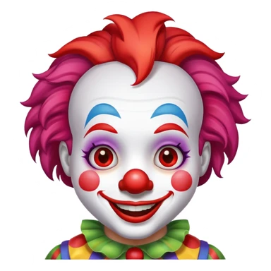 a cute clown with red nose and colorful hair sticker