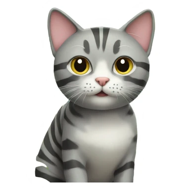 Grey striped cat in the garden  sticker