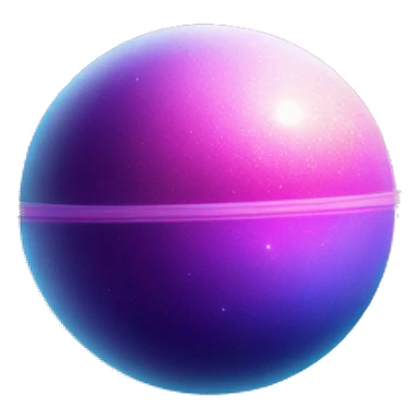 sparkly glittery blue purple and pink gradient planet with a cheesy saturn ring sticker