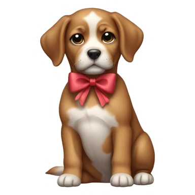 Puppy with a bow on its neck  sticker