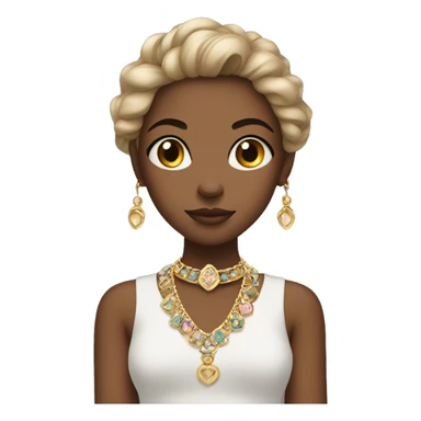 serene girl with jewelry  sticker