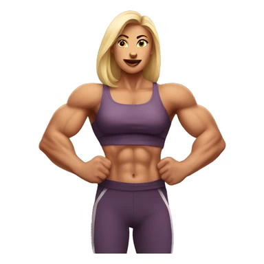 strong muscle woman cartoon  sticker