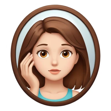 girl looking in mirror sticker