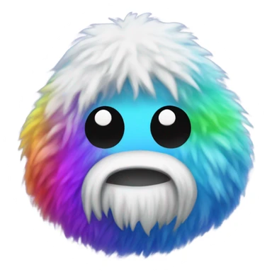 A rainbow yeti poop emoji sticker