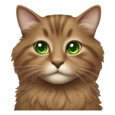 Brown fluffy cat with green eyes It's worth sticker