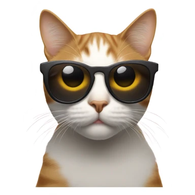 Cat looking over brim of sunglasses  sticker