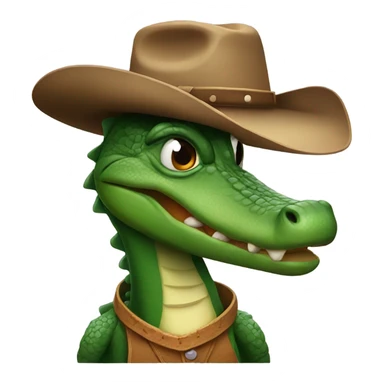 Alligator wearing a cowboy hat sticker