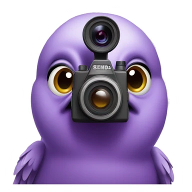 Purple cute pigeon with camera sticker