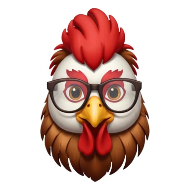 rooster with glasses sticker