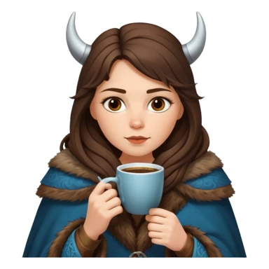 viking brunette woman drinking coffee sticker