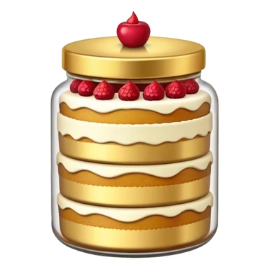 A layered small jar of cake that is gold outline black background ONLY GOLD I just wanted to be an outline on a black screen. sticker