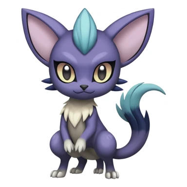 Smooth Edgy Cool Dark Dusky Gloomy Meloetta-Purrloin-Absol-Gatomon-Trico-Pokémon-Fakémon-fusion-hybrid-creature sticker