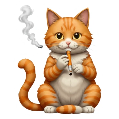 cat smoking cigarette sticker