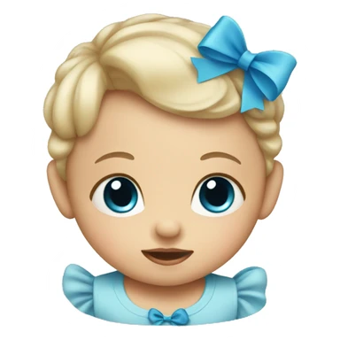 Baby with blue bow sticker