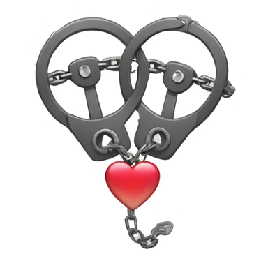 Handcuffs with a heart sticker
