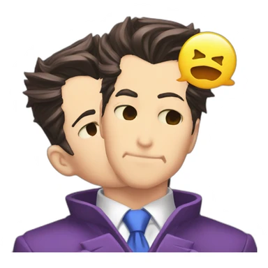 Phoenix Wright kissing Miles Edgeworth sticker