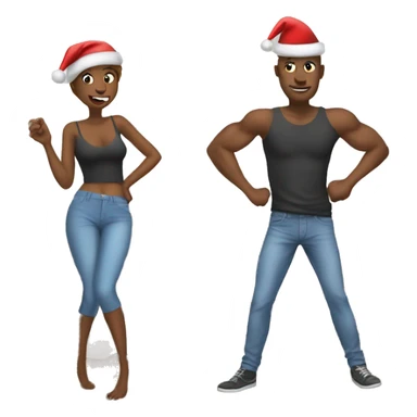 Couple being naughty before Christmas  sticker