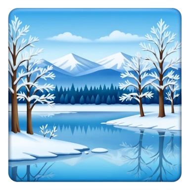 simple painting with winter landscape sticker